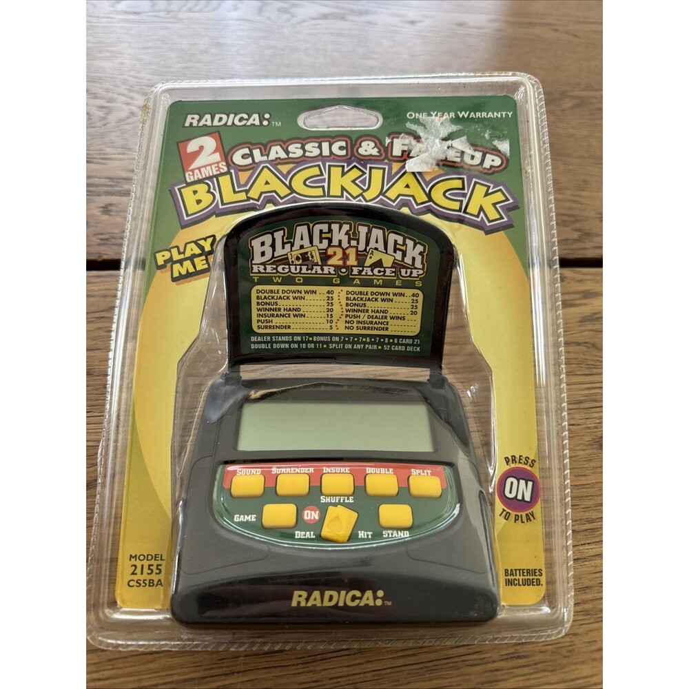 Radica 2 Games In 1 Blackjack Regular & Face Up Electronic Game New and Sealed